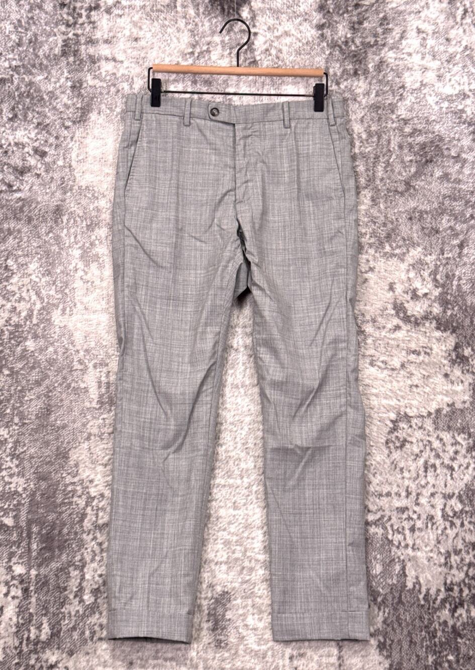SUITSUPPLY Pants 32 x 28 Mens Gray Italian Super 120s Slim Trouser